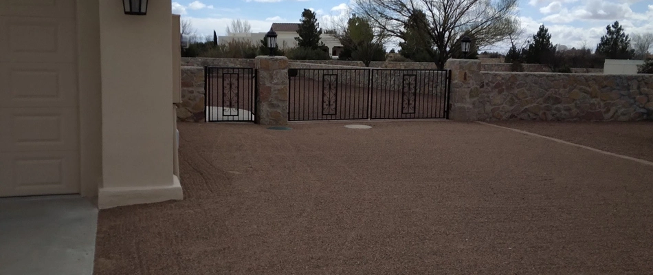 Rock installed as lawn for landscape in Sunland Park, NM.